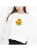 Felpe con cappuccio Felpa Donna Harajuku Inverno Manica lunga Girasole Stampa Felpa con cappuccio Moda coreana Abbigliamento streetwear Pullover S-3XL 240313