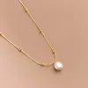 Necklaces KAMIRA Real 925 Sterling Silver Charm Luxury Beads Pearl Necklace for Women Wedding Elegant Gentle Collarbone Chain Fine Jewelry