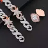 Fashion Design Hip Hop Jewelry Vvs Moissanite Diamond White Gold Rose Plated Cuban Chain Necklace for Men