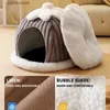 Cat Beds Furniture Winter Comfort Pet House Dog Soft Nest Dog House Sleeping Cave Cat Dog Warm Thick Tent Bed Nest Y240322