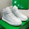 Brand men designer high top sports shoes leather upper green shoelaces green rubber sole sneakers luxurious and fashionable casual shoes men basketball shoes