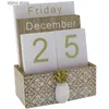 Calendar Wooden flip top desktop block calendar permanent wooden board/desktop calendar display used for home/office decoration 11.5X6.5X14.5CM Y240322