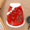 Hundebekleidung Winterkleidung Chinesisches Jahr Haustierkleidung Tang-Anzug Cheongsam Frühlingsfest Kostüm Mantel Outfit Kleidungsstück Dropshippin