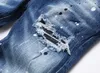 Projektant dżinsów męskie spodnie haftowe Modne dziury Spodnia US rozmiar 28-36 Hip Hop w trudnej sytuacji zamek błyskawiczny dla mężczyzn 2024 TOP SPRZEDAŻ 2029