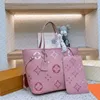 Sacs fourre-tout Sacs de créateurs Sacs à provisions de luxe 2 pièces/ensemble Sacs à main pour femmes Sacs à main fourre-tout de haute qualité Sacs à bandoulière en cuir véritable Sac de maman rose avec cordon