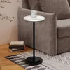 Covlon Beverage Tabletop Martini Small Small Table ، غرفة معيشة ، غرفة نوم ، حديثة ، أبيض وأسود