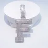 Gioielli Hip Hop Moissanite Ciondolo con lettera iniziale grande in argento sterling Moissanite ghiacciato per uomo Ciondolo con diamanti Lab Mosan