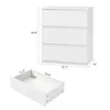Белые ящики Bamjoy рядом с ним, небольшой боковой шкаф для хранения вещей с 3 ящиками, прикроватный туалетный столик, подходящий для домашних офисов, ширина 21,7, глубина 14,0 x высота 24,8