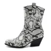 Bottes à la mode chéla bottes rondes tête talon épais talon serpent bottes femmes talon moyen grand 44 45 46 47 48