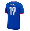 2024 francese MBAPPE maglie da calcio FAN PLAYER 24 25 DEMBELE BENZEMA GIROUD GRIEZMANN SALIBA PAVARD KANTE Maillot De Foot Equipe Donna Bambini KIT Maglia da calcio uomo S-4XL