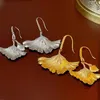 Dangle Earrings Bilincolor Fashion Silvery Ginkgo Leaf Asymmetric Drop Earring For Women