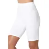 Kvinnors shorts kvinnor elastiska shorts avslappnad hög midja tät passande kondition och bantning sulor sommaren ren vit svart shortsl2403