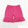 Shorts atacado ocidental boutique roupas crianças para bebês meninas roupas rosa botão-up renda entrega gota calças de maternidade otwgs