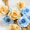 Faux Floral Greenery 5/10pcs Silk Rose Artificial Flower Head Scrapbooking Home Wedding Wall Decoration Christmas DIY Wreath Candy Box Cake Decor Y240322