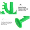 Dekoratif çiçekler kaktüs süs bitkileri yapay mini etli plastik süsler zanaat minyatürleri