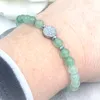 MG2091 6 mm Grön Aventurine Hematite pärlor Tree of Life Charm Armband Womens Energy Protection Spiritual Mala