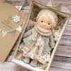 Schamowane pluszowe zwierzęta ręcznie robione lalka waldorf pluszowa lalka Waldorf Astoria Plush Doll Ubranie miękkie lalka urocze litt dziewczyny szmatki świąteczny prezent l240322