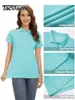 Damen-T-Shirt TACVASEN 3-Knopf-Polo-T-Shirt für Damen, kurzärmelig, Baumwolle, lässiger Ausschnitt, Golf-Poloshirt, feuchtigkeitsspendendes Willow Pull Flower T-Shirt 240322