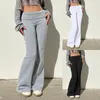 Women Casual Pants Solid Color High Waist Sports Fashion AllMatch Street Flare Long Pantalones De Mujer Y2k 240309