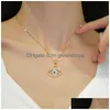 Pendant Necklaces Paper Clip Chains Necklace For Women Angel Eyes Aesthetic Femme Neck Clavicle Chain Accessories Trendy Jewelry 316L Dhtng