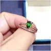 Cluster Rings Diopside Jewelry Crown Style Gemstone Sier Ring For Girl 5Mm 7Mm 0.15Ct Natural Solid 925 Drop Delivery Otqnh