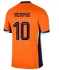 24/25 Holanda MEMPHIS European Holland Club Soccer Jersey 2024 Euro Cup 2025 Camisa de futebol da seleção holandesa Homens Crianças Kit Conjunto completo Home Away MEMPHIS XAVI GAKPO