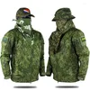 Abbigliamento da palestra Cappotto da uomo rigido mimetico russo per esterno primavera e autunno antipioggia Soft Shell verde