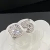 Modedesigner band ringar lyx kvinnor bröllop diamant ring fin finger par anello älskare gåvor klassiska kvalitet smycken