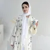 Etniska kläder ramadan muslimska kvinnor trycker maxi klänning dubai abaya kalkon kaftan eid djellaba jalabiya islam robe arab kimono cardigan