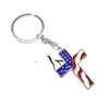 USA Flag KeyChain Metal America US Key Chain Trump Keychains Keyring