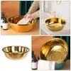 Servis uppsättningar rostfritt stålbassäng förtjockat kök bad hushållsgrönsakstvätt (guld) stor metallskål blandningsskålar maträtt
