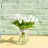 Faux Floral Verdure 10 PCS Fleurs Artificielles Pas Cher Soie PU Tulipe DIY Décorations De Noël Vase pour La Maison Jardin De Mariage Scrapbooking Fausses Plantes Y240322