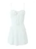 Abiti da festa Foridol Lace Up Mini Summer Dress Vestito estivo Donna Spaghetti Strap Sexy Short White Beach Abiti Fishbone Club 2024