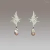 Ensemble de boucles d'oreilles et collier en perles, bague en coquillage, Style rétro, bijoux pour hommes et femmes, cadeau de fête, 2024