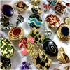 Band Rings Bk Lots 50Pcs Vintage Colorf Enamel Alloy Women Open Size Bronze Sier Mix Design Assorted Retro Wholesale Party D Dhgarden Dhupj