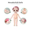 8pcsSet BJD Jointed Doll 16cm 13 kogelgewrichten modepoppen met volledige set kleding aankleden meisje speelgoed verjaardagscadeau met doos 240312