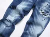 Projektant dżinsów męskie spodnie haftowe Modne dziury Spodnia US rozmiar 28-36 Hip Hop w trudnej sytuacji zamek błyskawiczny dla mężczyzn 2024 TOP SPRZEDAŻ 2029