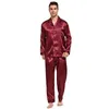 Тони Кэндис Мужская Атласная Шелковая Пижама Комплект Мужская Пижама Шелковая Пижама Мужская Сексуальная Современный Стиль Мягкая Уютная Атласная Ночная Рубашка Мужская Лето 240315