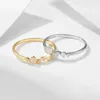 Anneaux de cluster Fulsun Design original Australopithecine Zircon Inlay 925 Sterling Argent 14k Jaune Plaqué Or Bague D'empilage Pour Les Femmes