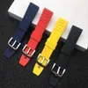 Watch Bands Nature Rubber Strap 22mm 24mm Black Blue Red Yelllow Watchband Bracelet For Band Logo On1253L