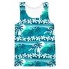 Regatas masculinas HX Hawaii Hawaiian Tropical Plant Leaves Floral Impresso Colete 3D Casual Praia Engraçado Streetwear