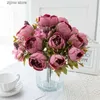 Faux Floral Greenery Big Artificial Flowers Vase for Home Living Room Decoration Wedding Bouquet Outdoor Silk Peony Christmas Garlands High Quality Y240322