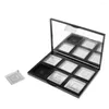 Garrafas de armazenamento 6 grades paleta vazia cosmética preta com panelas caixa sombra pó blush