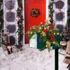 Decoratieve bloemen Mooie dennennaaldslinger Simulatie Kerstkegelversieringen Brievenbusdecoratie met 2m LED-lichtslingers