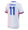 24 25 FAN PLAYER Francês Jersey de futebol Benzema GIROUD MBAPPE GRIEZMANN SALIBA PAVARD KANTE Maillot De Foot Equipe Away Kids KIT JERSEY Camisa de futebol Home Azul Branco