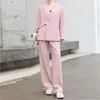 2023 Winter Womens Blazer Set Professional Elegant Office Suit and Pants 2 Piece Busines Trouser Suits 240315