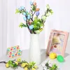 Dekorative Blumen 35 cm Party Vase Dekor Hochzeit Gefälligkeiten bunte DIY Malerei Osterei Baum Zweig gefälschte Pflanze Dekoration Schaum Blume