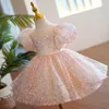 Sweet Pink Jewel Flower Girl Dresses Girl's Birthday Dresses Girls Party Skirt Girl Everyday dress Kids' Party Wear SZ 2-12 D322103