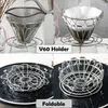 Coffee Filter Stainless Steel Cone Pour Over Coffee Dripper Stand Holder Foldable Portable Coffee Filter For Outdoor 240313