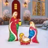 Scene White Plane Nativity Tinsel Warm Painting For Easter Christmas Outdoor Yard Garden Home Decorations Event Decoration 221123